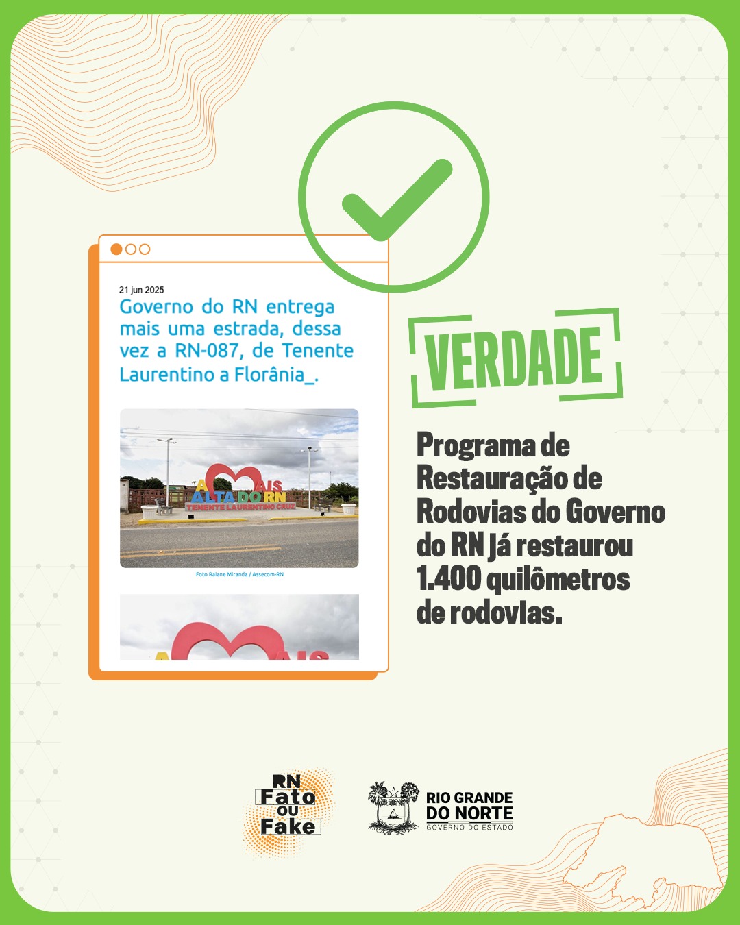 Governo do RN entrega obra da rodovia que liga Tenente Laurentino Cruz a Florânia