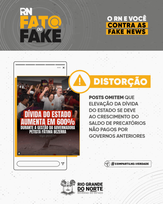 Posts omitem que elevação da dívida do estado se deve ao crescimento do saldo de precatórios não pagos por governos anteriores