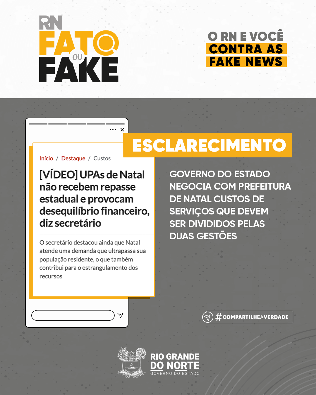 Governo do Estado negocia com Prefeitura de Natal custos de serviços que devem ser divididos pelas duas gestões