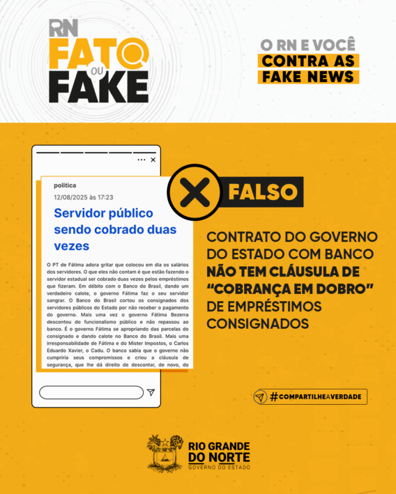 Contrato do Governo do Estado com banco não tem cláusula de “cobrança em dobro” de empréstimos consignados