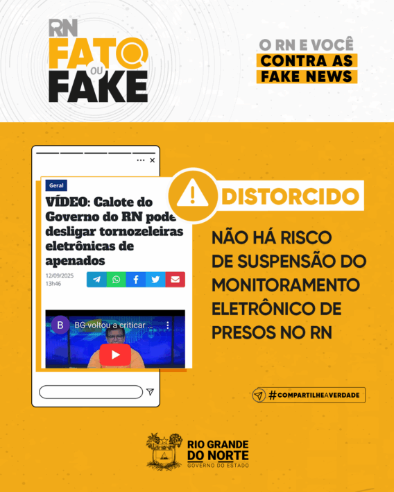 Não há risco de suspensão do monitoramento eletrônico de presos no RN