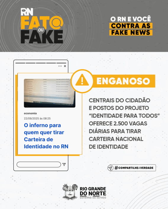 Centrais do Cidadão e postos do projeto “Identidade para Todos” oferece 2.500 vagas diárias para emissão de RG