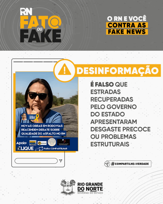 É falso que estradas recuperadas pelo Governo do Estado apresentaram desgaste precoce ou problemas estruturais