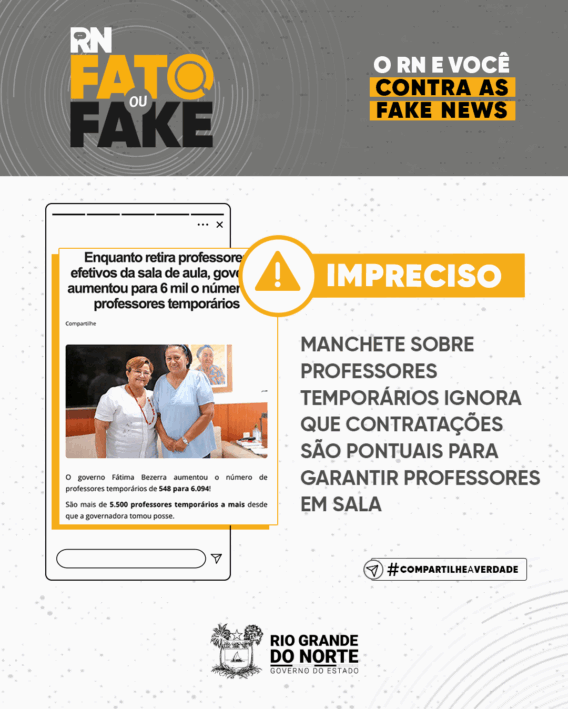 Manchete ignora que contratações de professores temporários são pontuais para garantir professores em sala