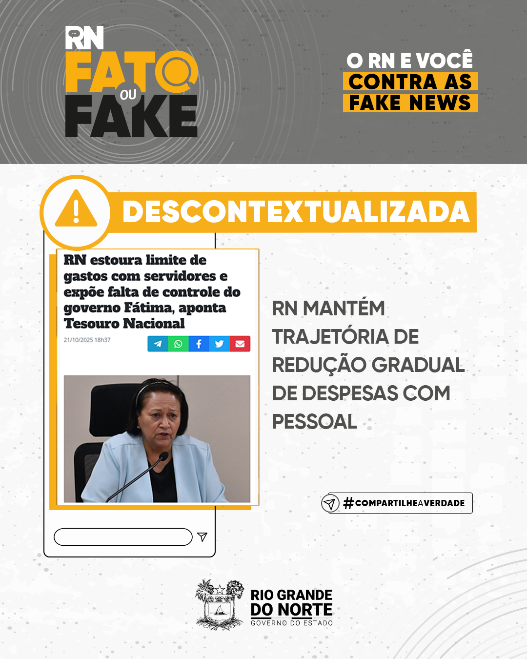 RN mantém trajetória de redução gradual de despesas com pessoal