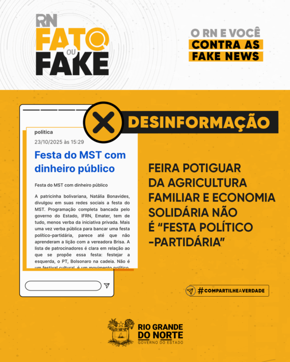 Feira Potiguar da Agricultura Familiar e Economia Solidária não é “festa político-partidária”