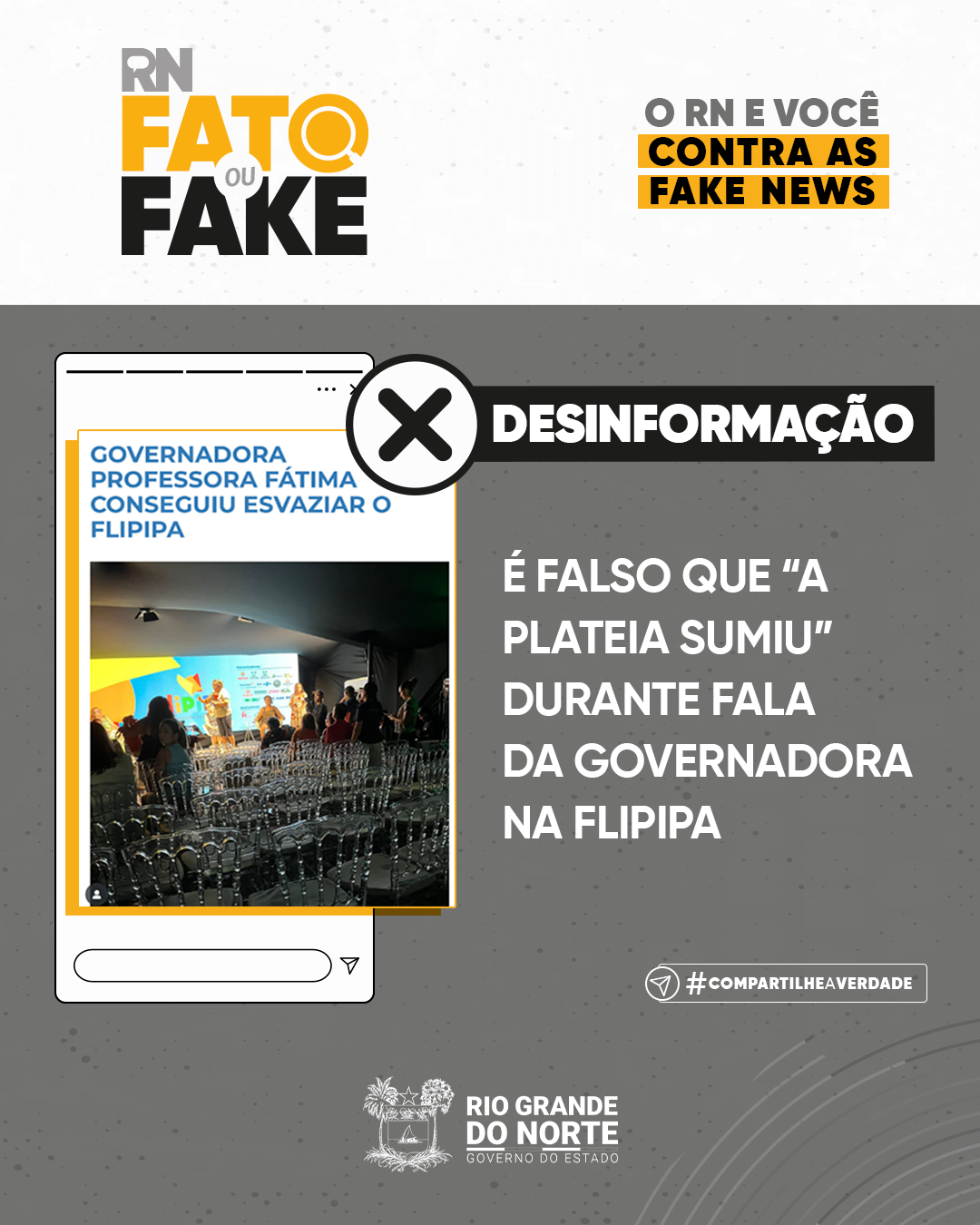 É falso que “a plateia sumiu” durante fala da governadora na FLIPIPA