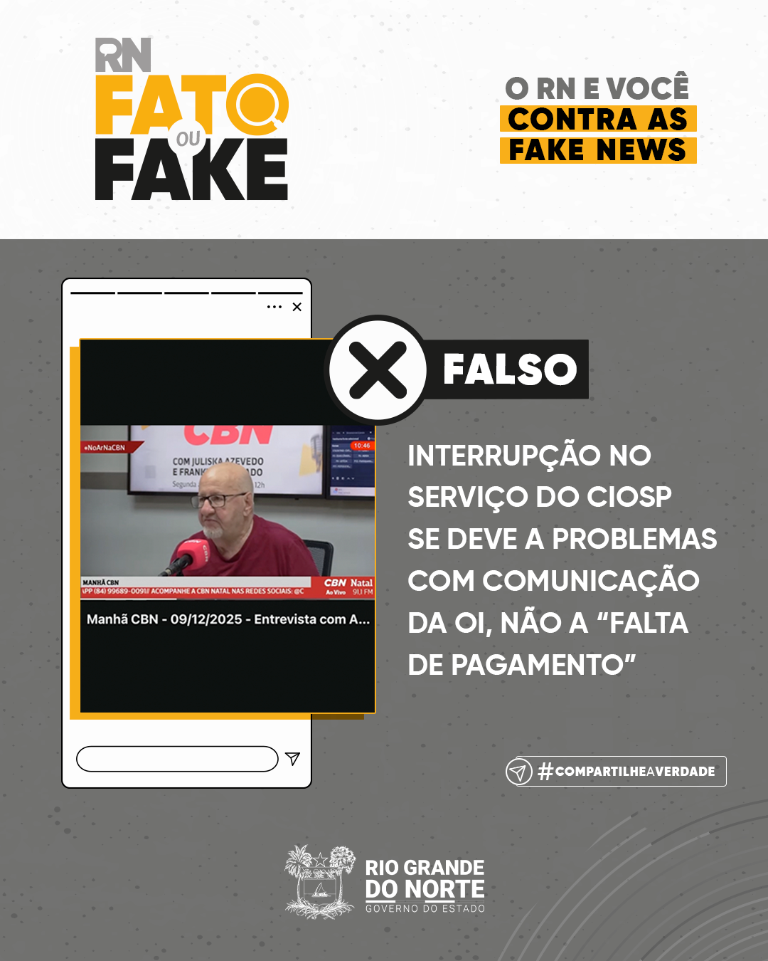 Interrupção no serviço do CIOSP se deve a problemas com comunicação da Oi, não a “falta de pagamento”