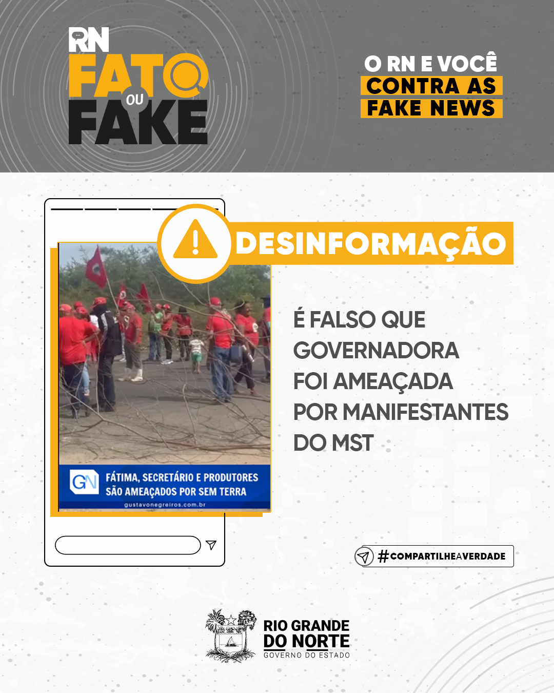 É falso que governadora foi ameaçada por manifestantes do MST