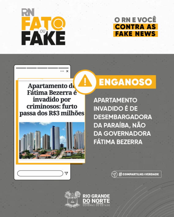 Apartamento invadido é de desembargadora da Paraíba, não da governadora Fátima Bezerra