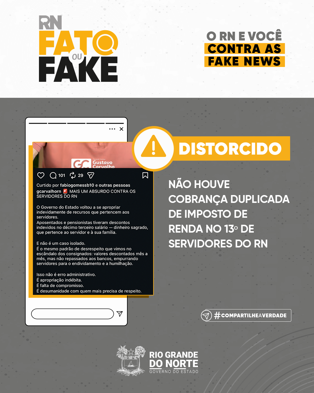 Não houve cobrança duplicada de Imposto de Renda no 13º de servidores do RN