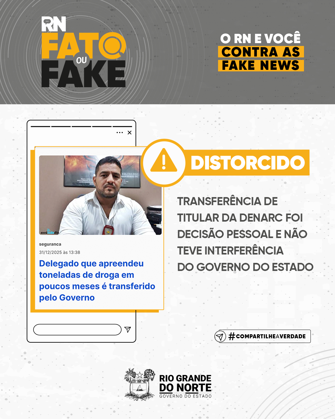 Transferência de titular da Denarc foi decisão pessoal e não teve interferência do Governo do Estado