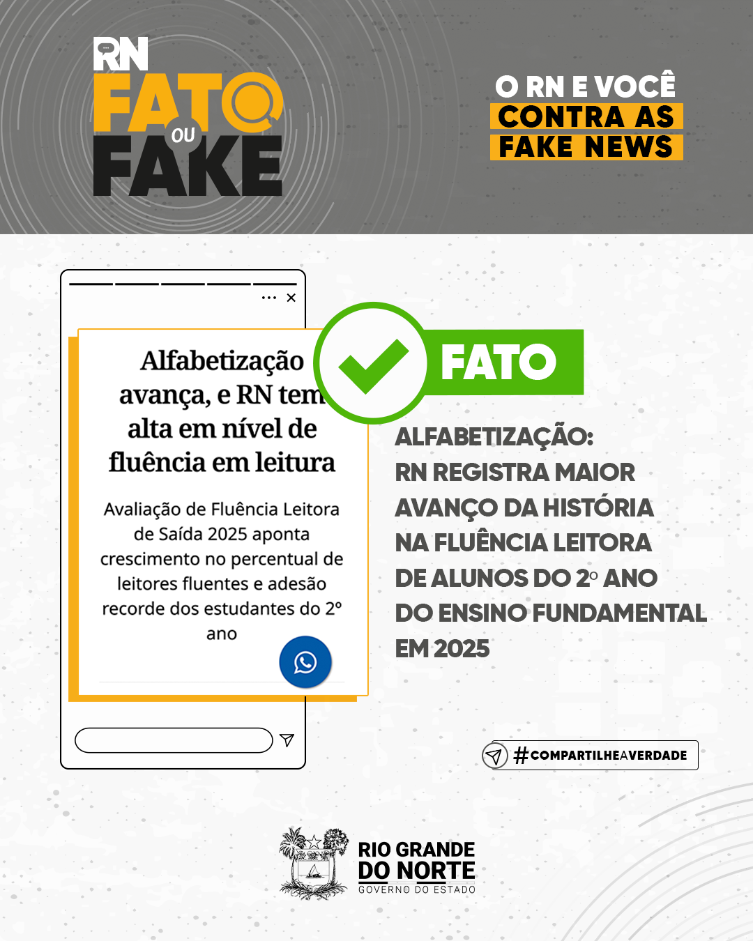 RN registra maior avanço da história na fluência leitora de alunos do 2º ano do Ensino Fundamental em 2025