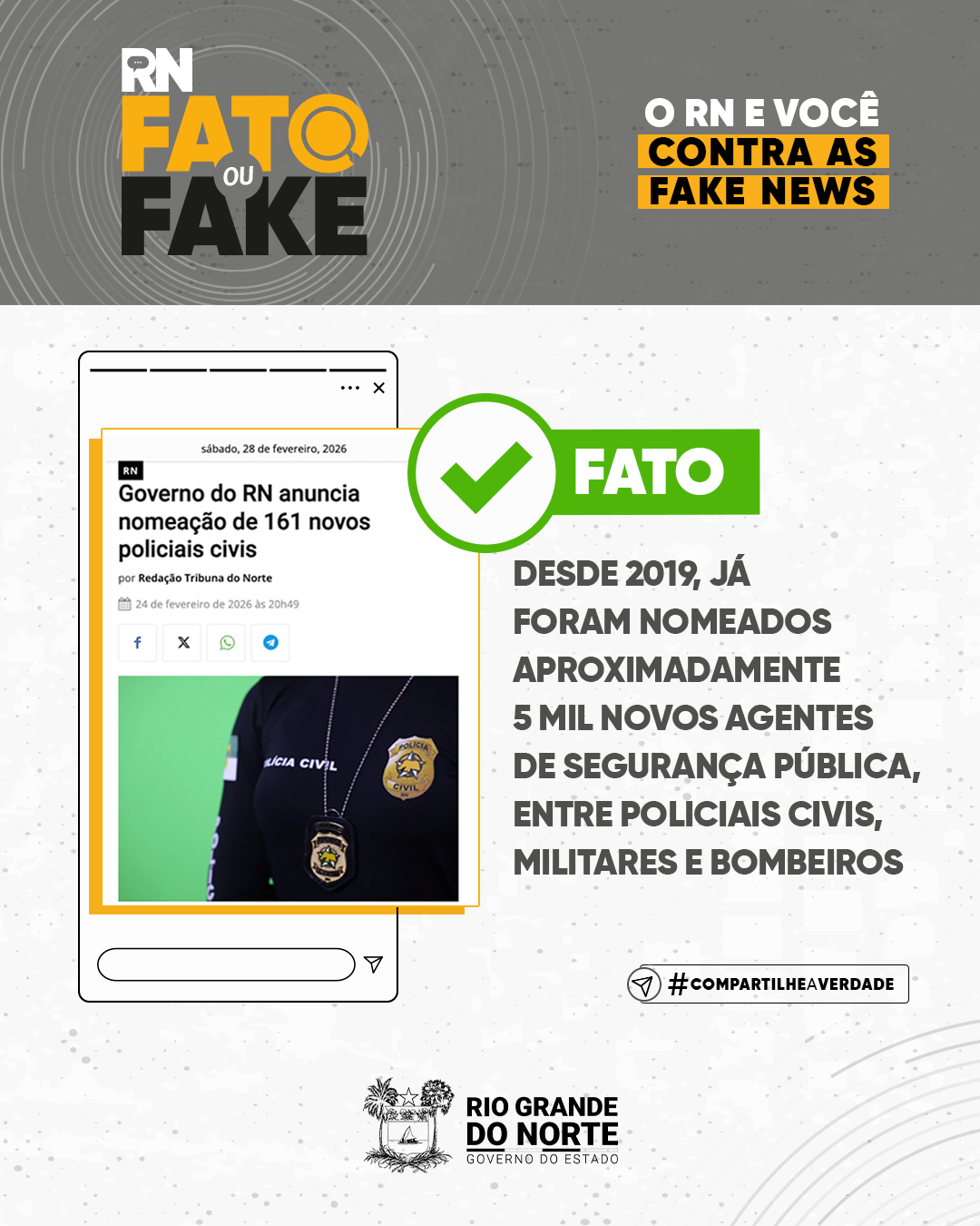 Desde 2019, já foram nomeados aproximadamente 5 mil novos agentes de segurança pública