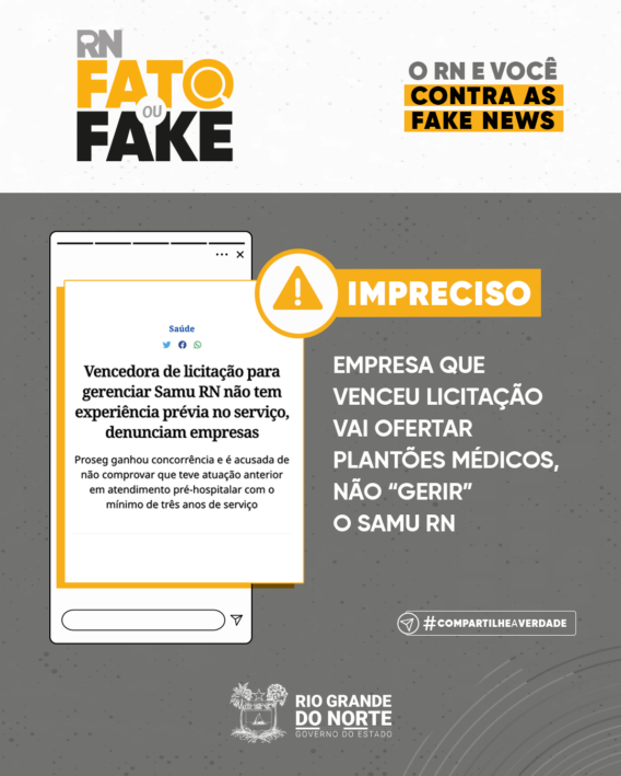 Empresa que venceu licitação vai ofertar plantões médicos, não “gerir” o SAMU RN