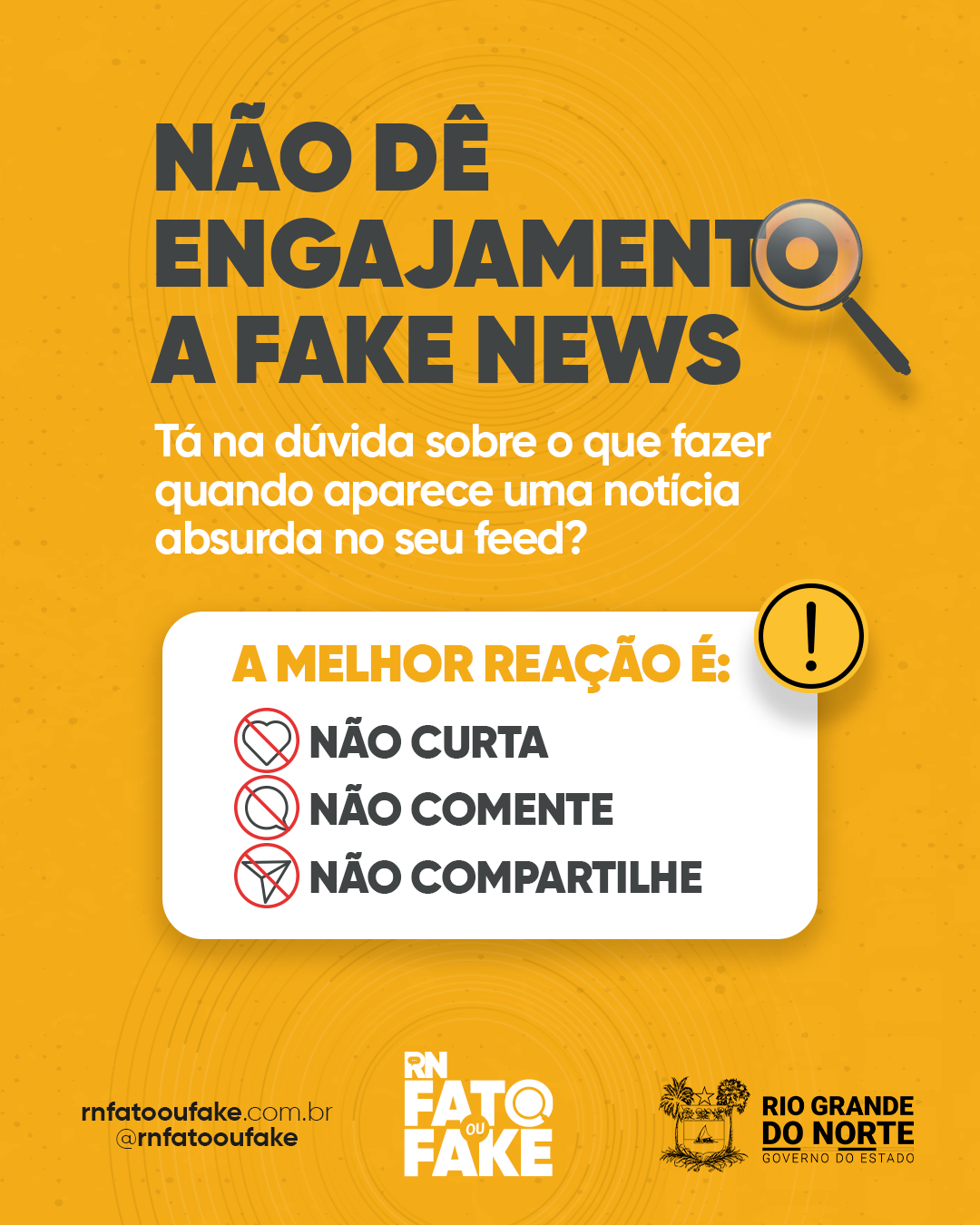 Não dê engajamento a fake news