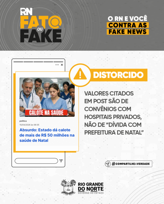 Valores citados em post são de convênios com hospitais particulares, não de “dívida com Prefeitura de Natal”