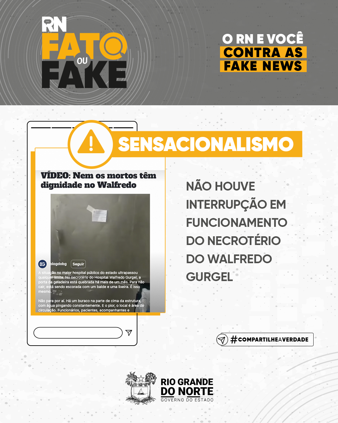 Não houve interrupção em funcionamento do necrotério do Walfredo Gurgel