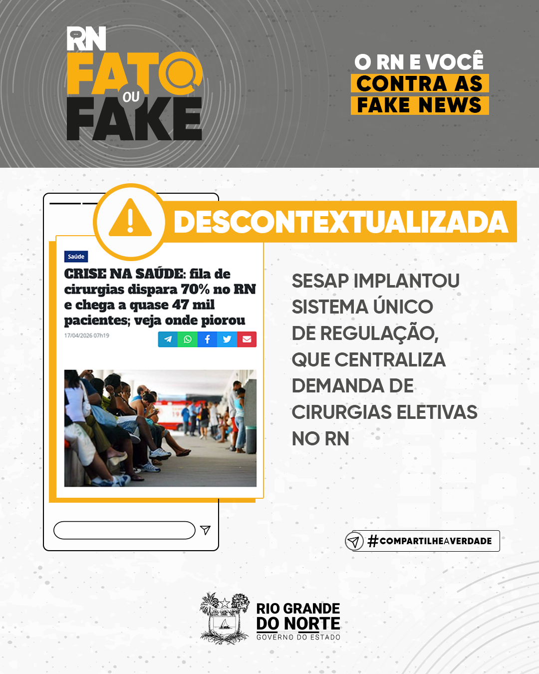 Sesap implantou sistema único de regulação, que centraliza demanda de cirurgias eletivas no RN
