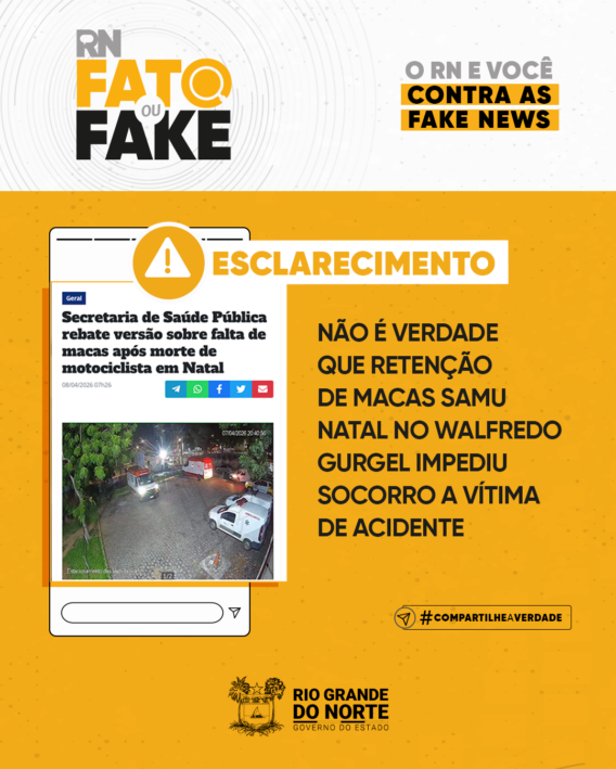 Não é verdade que retenção de macas do Samu Natal no Walfredo Gurgel impediu socorro a vítima de acidente