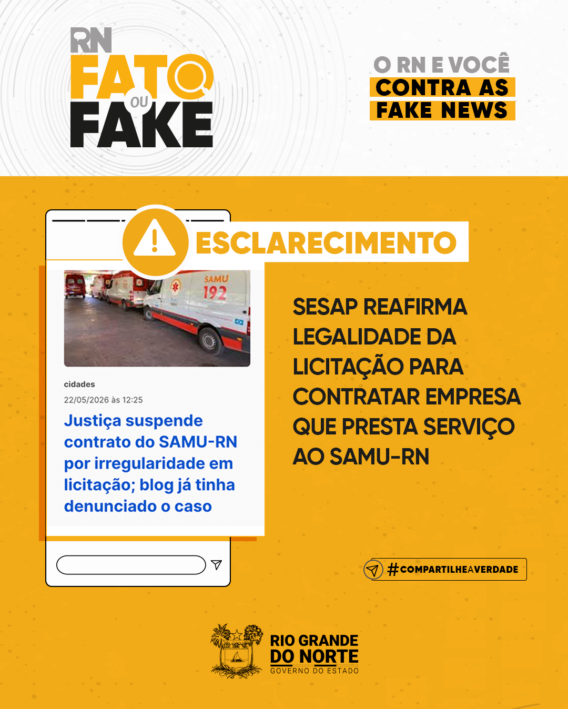 Sesap reafirma legalidade da licitação para contratar empresa que presta serviço ao Samu-RN