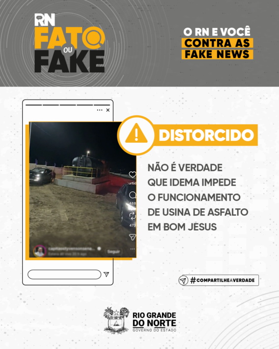 Não é verdade que Idema impede o funcionamento de usina de asfalto em Bom Jesus