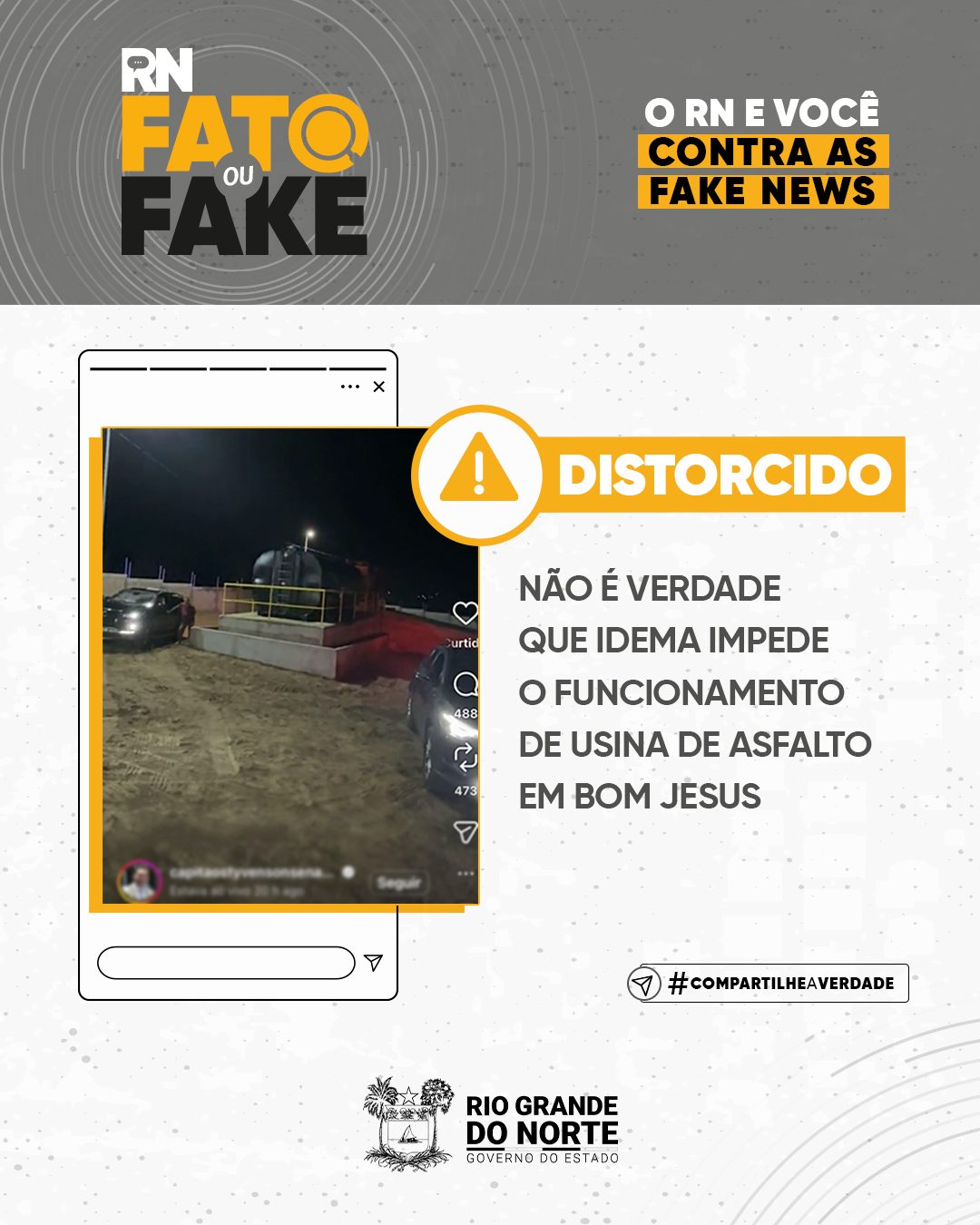 Não é verdade que Idema impede o funcionamento de usina de asfalto em Bom Jesus