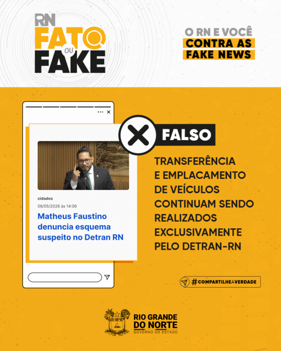 Transferência e emplacamento de veículos continuam sendo realizados exclusivamente pelo Detran-RN