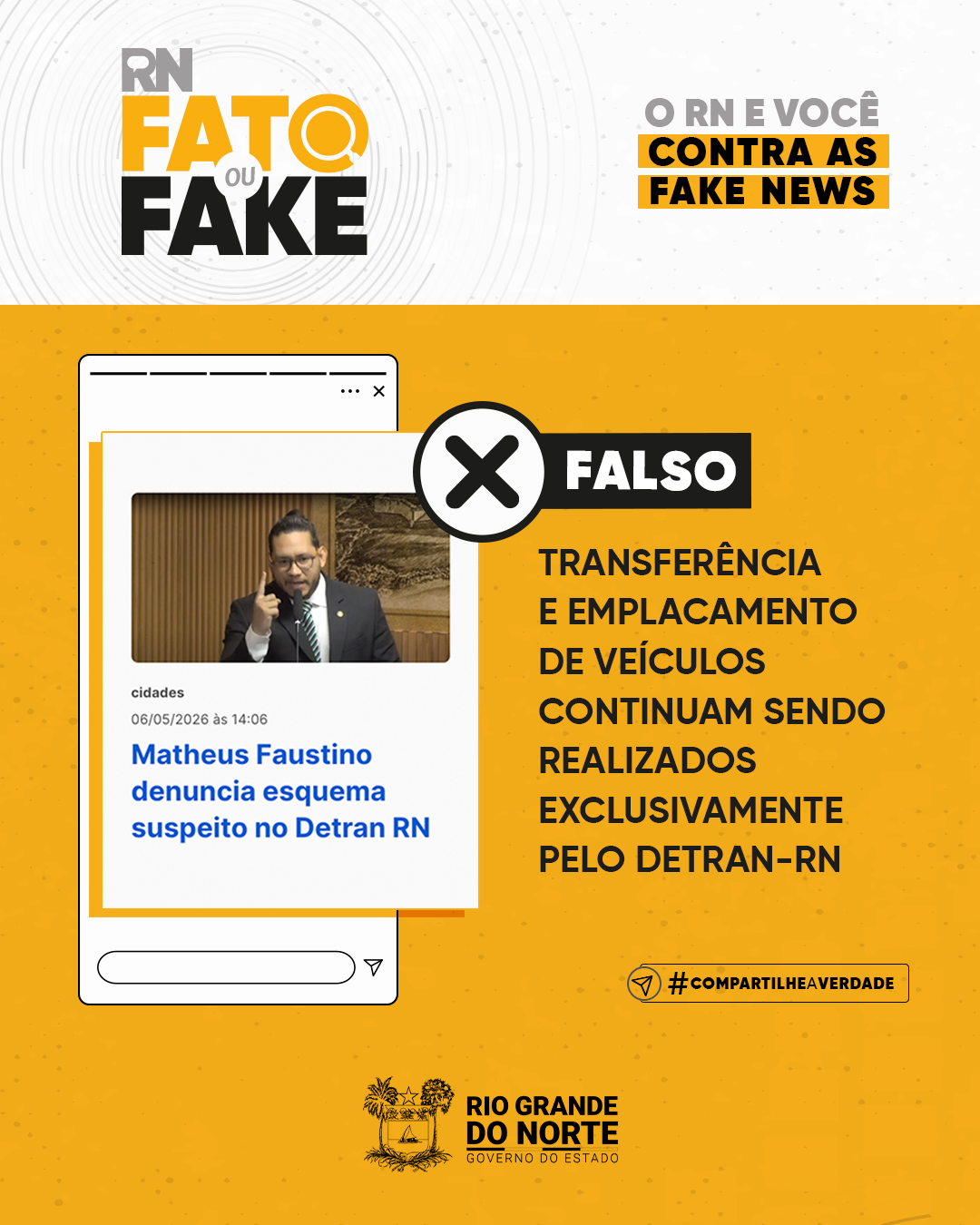 Transferência e emplacamento de veículos continuam sendo realizados exclusivamente pelo Detran-RN