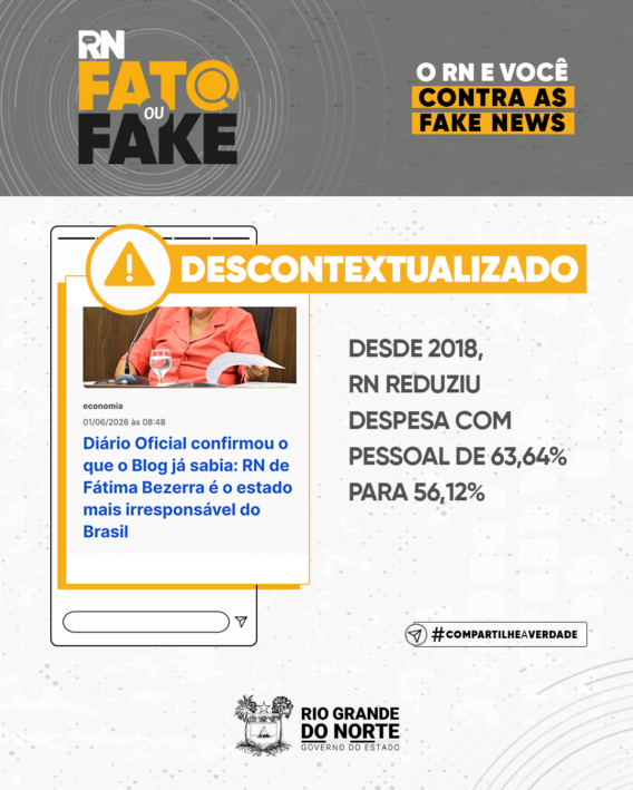 Desde 2018, RN reduziu despesa com pessoal de 63,64% para 56%