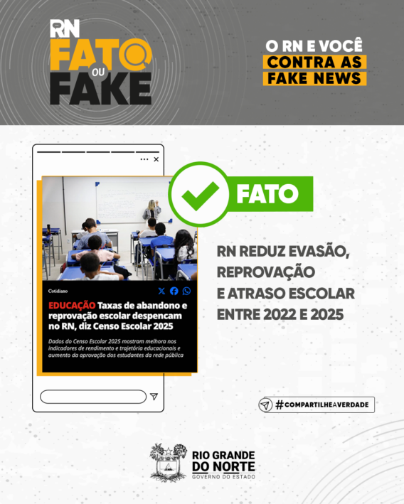 RN reduz evasão, reprovação e atraso escolar entre 2022 e 2025