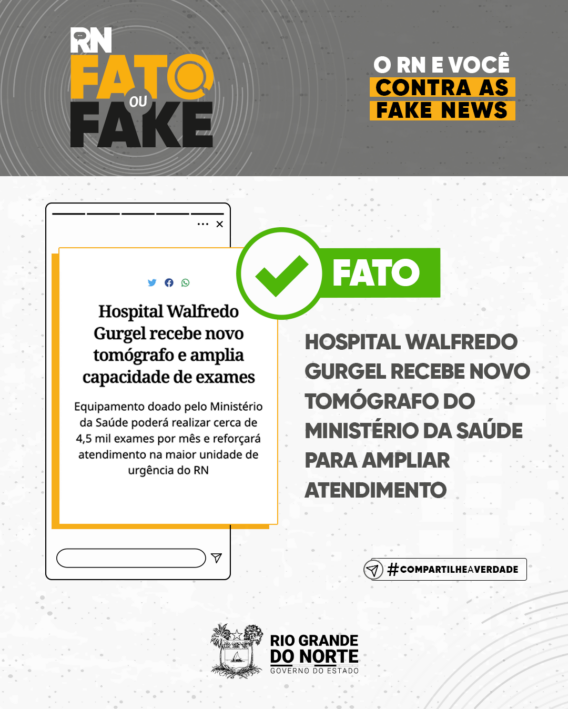 Hospital Walfredo Gurgel recebe novo tomógrafo do Ministério da Saúde para ampliar atendimento
